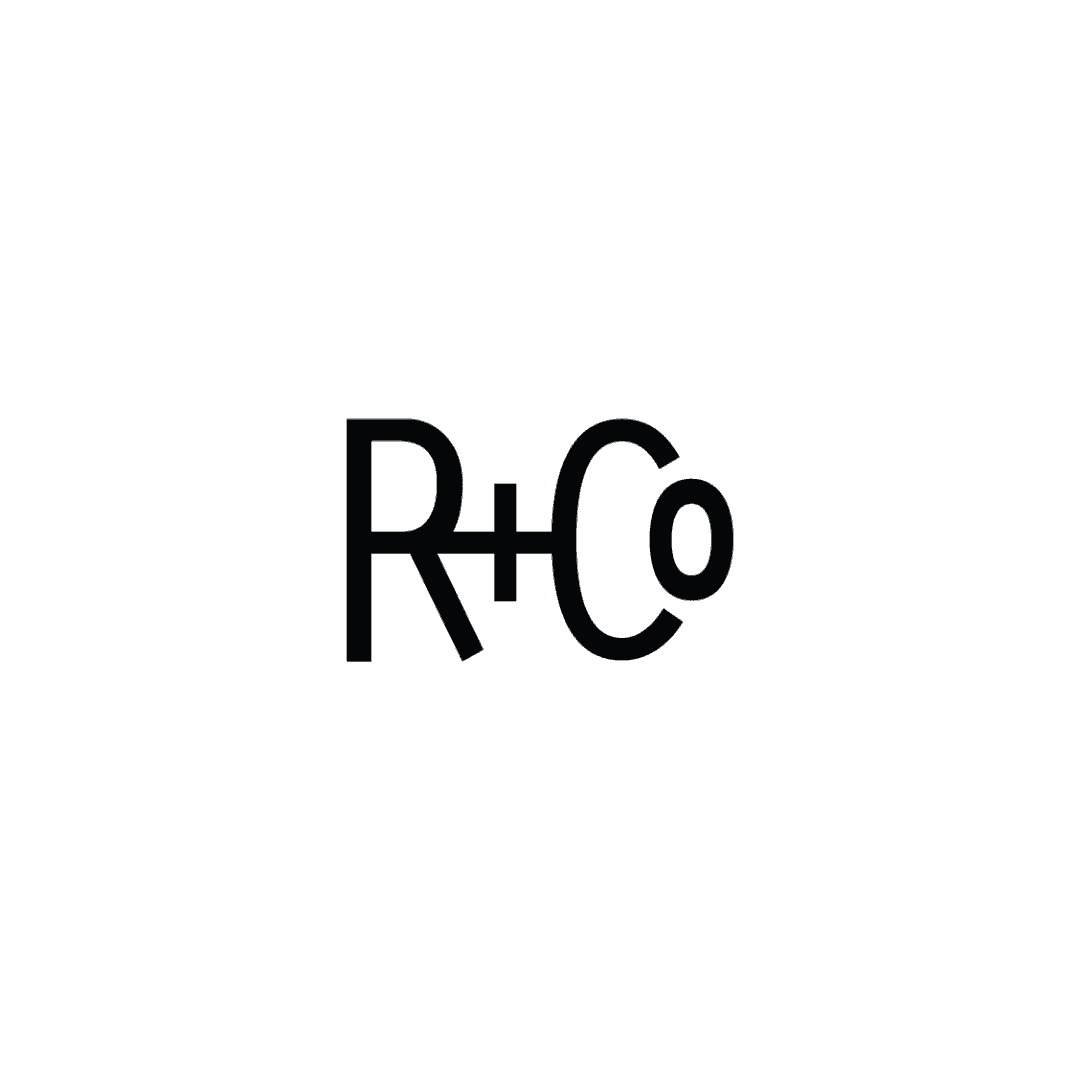 Logo of R+Co brand on a white background.